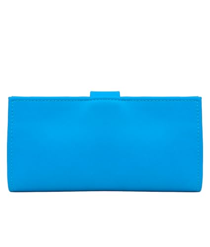 Women’s Genuine Leather Wallet – Slim Design with Secure Snap Multiple - Card Slots & Interior Zipper Pocket (Light Blue) - color: Light Blue