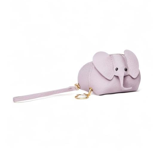 DORIS&JACKY Small Leather Coin Purse for Women Mini Elephant Zipper Wallet - color: 4-Purple