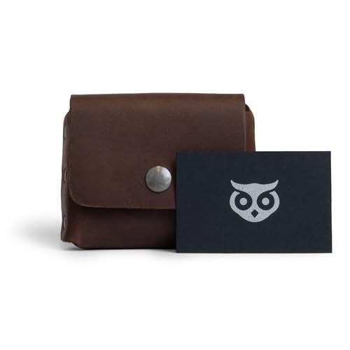 Hide & Drink, Thick Leather Riveted Horizontal Waist Wallet, Holds Up to 12 Cards Plus Folded Bills Coin Holder Organizer, Handmade, Bourbon Brown