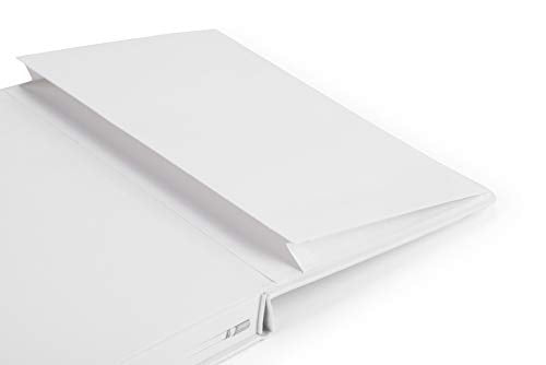 Premium Hard Cover Notebook Journal, Medium Size, A5 5.8" x 8.3", 186 Numbered Pages, Gusseted Pocket, Ribbon Bookmark, Extra Thick Ink-Proof Paper 120gsm (Squared, White)