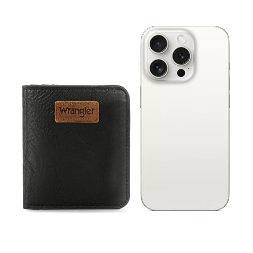 Montana West X Wrangler Small Wallet Woman Black Minimalist Wallets for Ladies Female with Rfid Lining and A Coin Purse - color: Black