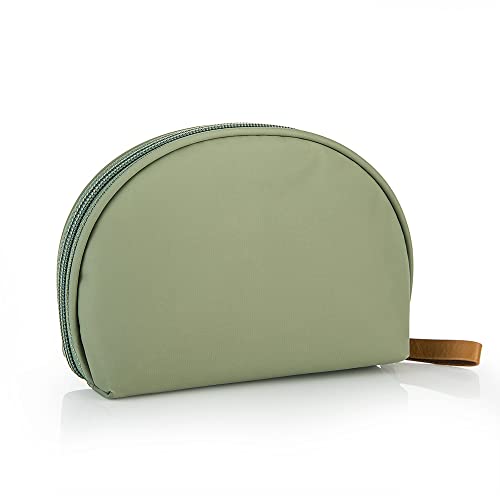 Hekyip Half Moon Cosmetic Beauty Bag for Purse Travel Handy Makeup Pouch for Women Girls (Green) - color: Green