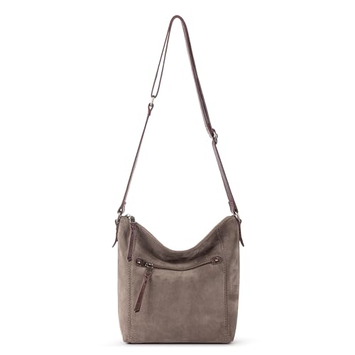 The Sak Ashland Crossbody Purse - Women's Leather Handbag For Everyday & Travel - Cross Body With Adjustable Shoulder Strap - color: Mushroom Suede