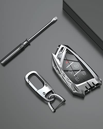 for Corvette C8 Key Fob Cover with Keychain Heavy Metal Remote Case | Smart Key Fob Holder Fits Chevy C8 Corvette 2020-2026