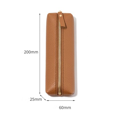PU Pencil Pen Case Portable Stationery Bag Big Capacity Pencil Pouch Cosmetic Organizer Bag for School Office Woman Man (Black) - color: Black