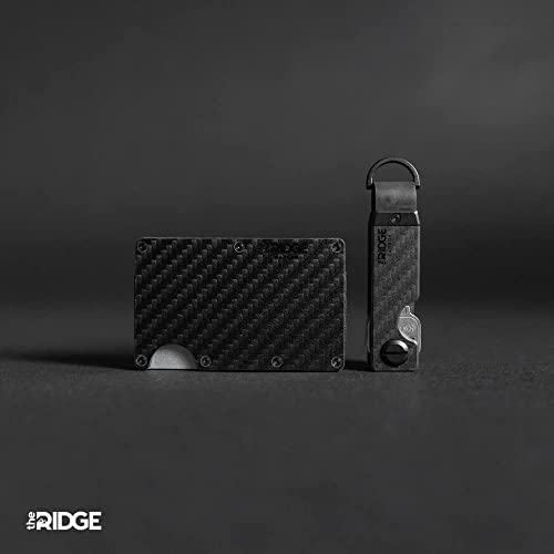 The Ridge Key Organizer - Compact Metallic Key Holder, Minimalist Innovative Keyholder, Smart Keychain Secures 2-6 Keys - color: Carbon Fiber