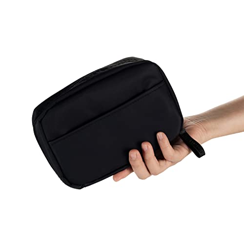 Hekyip Rectangular Beauty Bag, Small Travel Makeup Bag for Purse, Portable Waterproof Cosmetic Pouch for Ladies Women (Rectangular All Black) - color: Rectangular All Black
