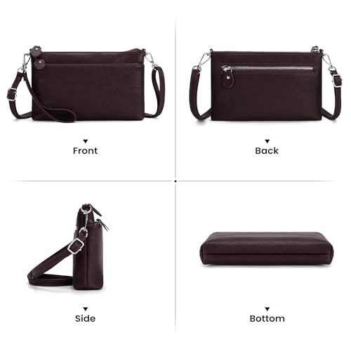 befen Genuine Leather Wristlet Clutch Wallet Purses with RFID Blocking - color: Coffee