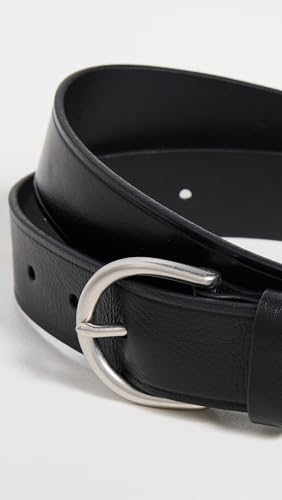 Madewell Women's Medium Perfect Leather Belt - color: Black and Silver, size: Medium