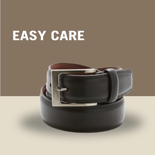 Perry Ellis Men's Portfolio Timothy Leather Belt (Available in Big & Tall) - color: Black, size: 52