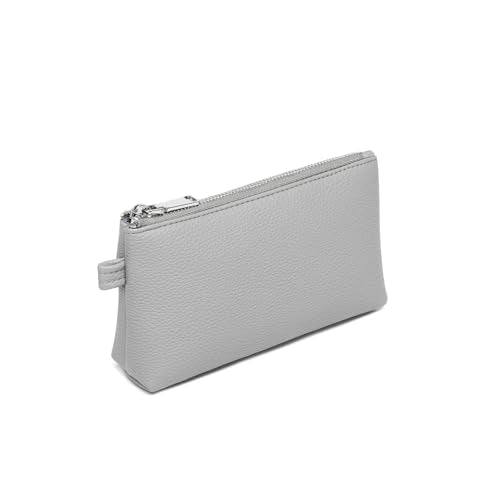Small Makeup Bag for Purse, Leather Cosmetic (Shark Gray) - color: PU/Shark Gray