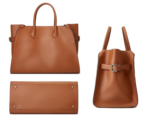 Leather Tote Bags Women Slouchy Large Tote Bag Top-handle Shoulder Bag Trendy Travel Work Bag PU Leather Purse Handbag 2026 - color: Brown, size: 11.4" x 7.5" x 9.8"
