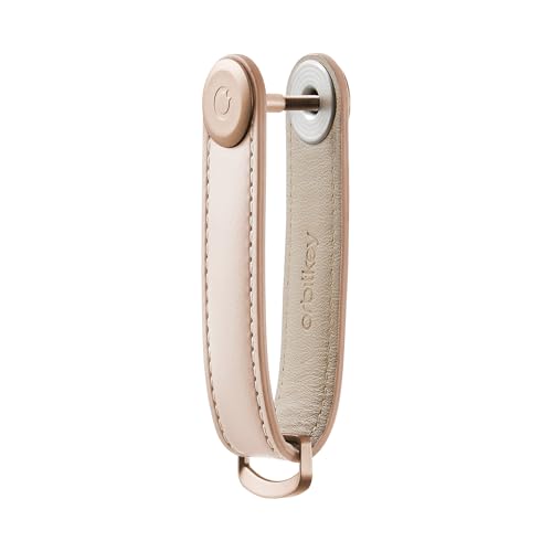 Orbitkey Premium Leather Key Organizer - color: Blush With Blush Stitching