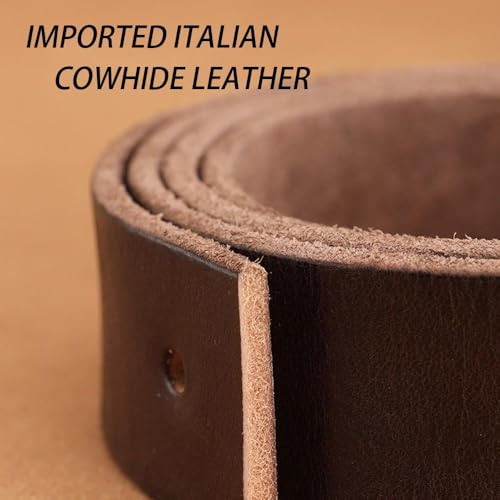 Men's Genuine Leather Casual Belt -Full Grain Leather Belt for Men- 1.5" Handmade Jeans Belt with Gift Box - color: Full Grain Brown Belt, size: 40(Fits Waist 38" - 39")