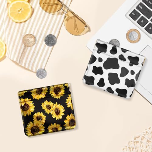 Cow Squeeze Coin Purse Pouch Mini Coin Pocket Change Wallet - color: Cow, size: Mini (3.54"x3.2")