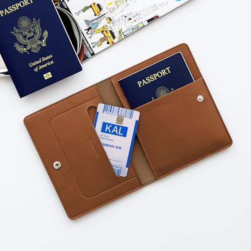 carrotez Premium RFID Blocking Leather Passport Holder & Wallet – Brown - color: Brown