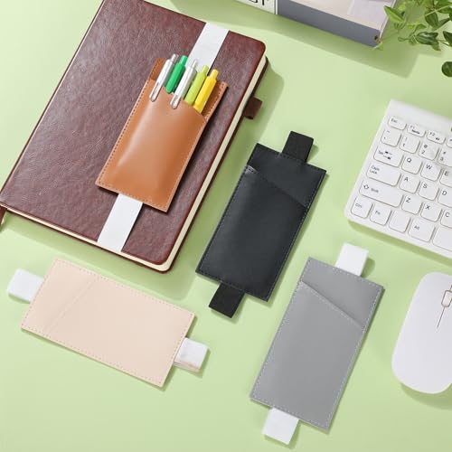 Clabby 4 Pcs Pen Holder for Notebook,Beige, Light Gray, Brown, Black - color: Beige, Light Gray, Brown, Black