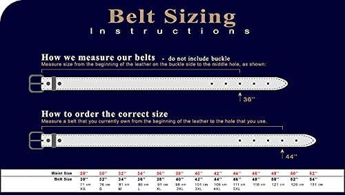 Men's Full Grain Genuine Leather One Piece Casual Dress Belt or Punk Star/Studded Jean Belt, 1-1/8"(30mm) wide - color: Black-silver, size: 40