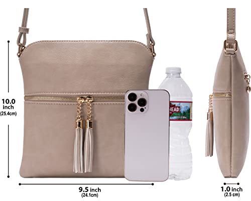 Womens Lightweight Medium Crossbody Purse with Tassel, Perfect Size Crossbody Bags for Daily Use, travel - color: Brick5