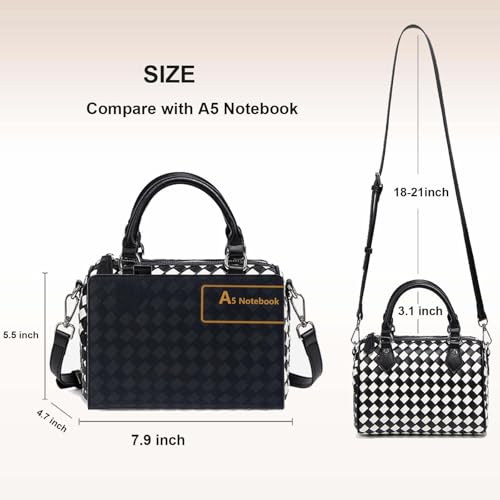 Small Woven Boston Bags for Women Top Handle Leather Purses Barrel Bag Satchel Handbags Shoulder Bag Designer Crossbody Bags - color: Grape Purple