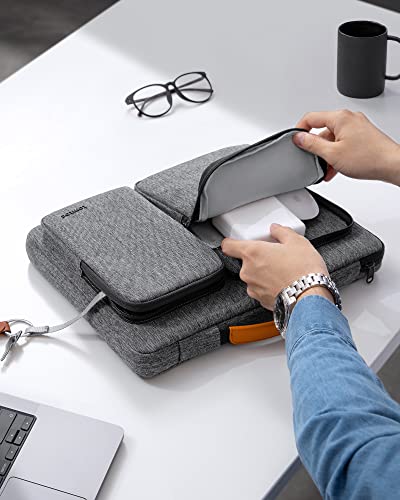 tomtoc 360 Protective Laptop Sleeve for 2026 14-inch MacBook Pro M5/M4/M3/M2 Pro/Max A3426 A3434 A3401 2026-2021, 13.5-14.4 Inch Surface Laptop 7/6/5/Studio 2/1, Water-Resistant Carrying Case - color: Gray, size: 13.5-14 inch