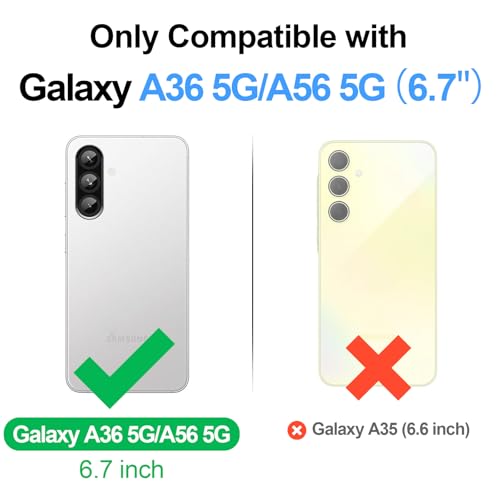 Shieldtop Compatible with Samsung Galaxy A36 5G/A56 5G Wallet Case with Card Holder,PU Leather Phone Case Flip Protective Cover Wrist Strap Zipper Credit Card Slots RFID Blocking Women Men,Blue Green - color: Blue Green