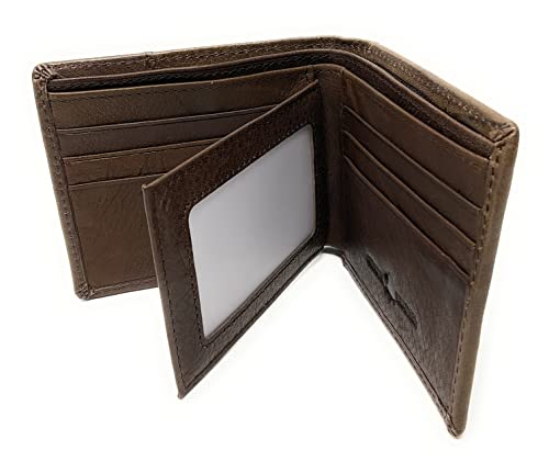 Western Genuine Woven Leather Cowhide Mens Bifold Short Wallet in Multi Emblem (Lone Star) - color: Lone Star