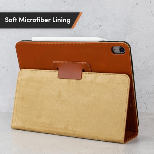 Casemade Real Leather Case Compatible with iPad Air 11-inch M4/M3/M2 (2026/2025/2024), iPad Air 5th/4th Generation 10.9'' - Full-Grain Leather Cover, Auto Sleep/Wake, Dual Stand Position (Tan) - color: Tan, size: iPad Air 11"