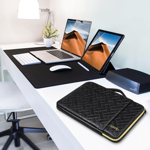 Lacdo 360° Protective 14 Inch Laptop Sleeve Case for HP Lenovo Dell ASUS Acer Chromebook 14 / HP Stream 14 / Dell Inspiron 14 / Lenovo IdeaPad 14 / Acer Spin/ASUS ZenBook Computer Bag, Elegant Black - color: Elegant black, size: 14 Inch