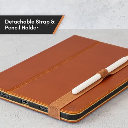 Casemade Real Leather Case Compatible with iPad Pro 11” M5 (2025)/M4 (2024) - Full-Grain Leather Cover, Auto Sleep/Wake, Dual Stand Position (Tan) - color: Tan, size: iPad Pro 11” M5/M4