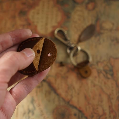 Temvue Access Card Holder Leather Air Tag Holder RFID Key Fob Bag Key Chains NFC Smart Key Tag