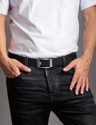 JUKMO Men's 2 in 1 Reversible Ratchet Belt in Gift Box | 0 - color: Black/Coffee, size: XX-Large-for Waist 50"-54"(Length 61")