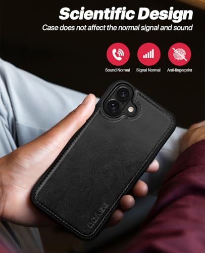 OCASE for iPhone 16 Case Detachable Wallet Case with Card Holder, 2 in 1 Pu Leather Flip Folio with RFID Blocking Stand Wrist Strap Shockproof Phone Cover 6.1 Inch 2024, Black | Magnetic 2 in 1 Wallet, RFID Blocking, PU Leather Book Case, Kickstand, Card