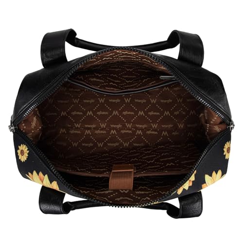 Wrangler Duffel Bag for Women Large Travel Weekender Bag Designer Sunflower Carry On Bags - color: Canvas Cotton-Sunflower