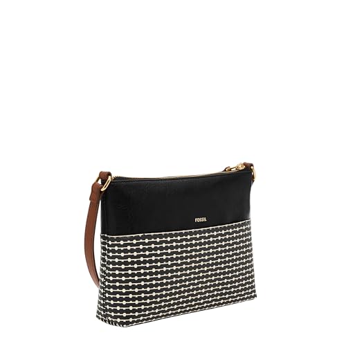 Fossil Women's Harper Leather Small Flap Crossbody Purse Handbag for Women - color: Black Stripe, size: Small