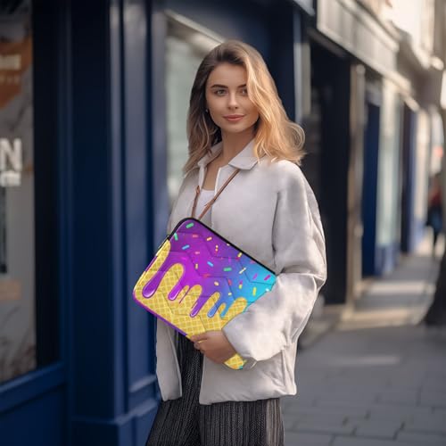 Laptop Sleeve Portable 13-14 in,Ice Cream Waffle Cone Sprinkles Protective Laptop Cover Case Waterproof,Computer Carrying Bag for Notebook/Laptop/Tablet Computer/Storage - color: Ice Cream Waffle Cone Sprinkles