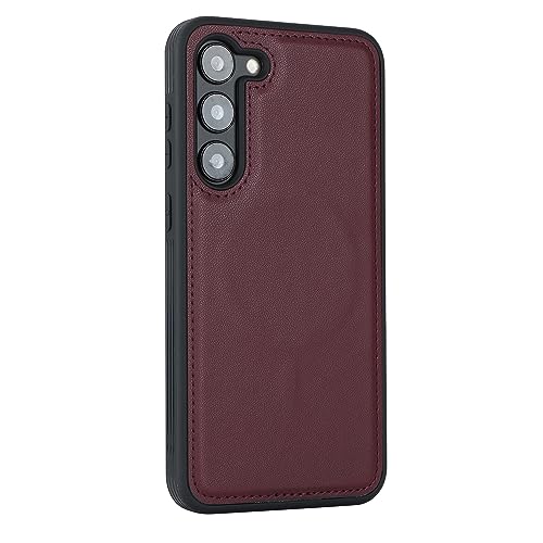 iCoverCase Wallet Case for Samsung Galaxy S23 Plus Compatible with MagSafe, Magnetic Detachable Card Slots Holder PU Leather Kickstand Wireless Charging Case (Wine Red) - color: Wine Red, size: Samsung Galaxy S23 Plus