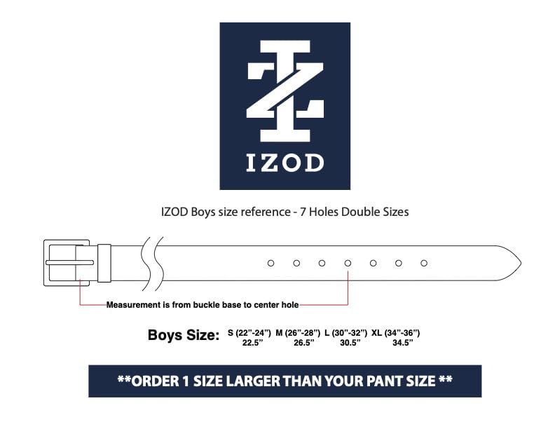 IZOD 2-in-1 Reversible Boys Belt - 1 3/16" For Casual and Dress Wear, Black and Brown - color: Black/Brown, size: Medium
