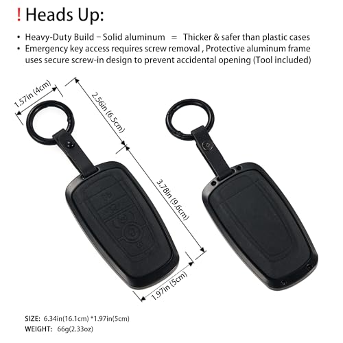for Ford Key Fob Cover, Leather Key Shell Case Compatible with Bronco Explorer Edge Escape Expedition F150 F250 F350 Fusion Mustang Ranger (5 Buttons) - color: Brown