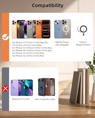 for MagSafe Wallet with Adjustable Stand, 9 Card Holder, Open ID Window | Strongest Magnetic Wallet for iPhone 17/16/15/14/13/12 Series, RFID Blocking, Vegan Leather, Purple - color: Purple
