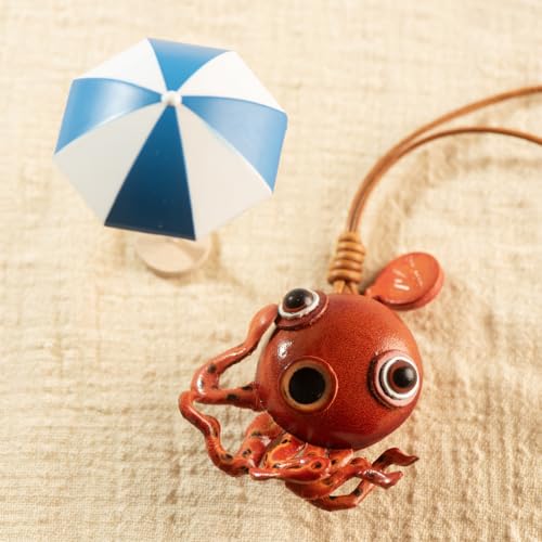 Keychain Charms 3D Cute Genuine Leather Handmade Crafts Pendant Keychains Accessorie - style: Octopuses
