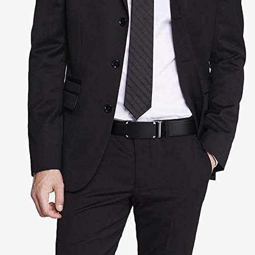DOOPAI Men's Leather Ratchet Belt, 1 3/8" Wide, Cut-to-Fit - color: Black 06, size: Belt Waist : 48‘’ to 54‘’ Adjustable