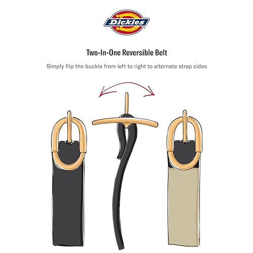 Dickies Women's Two-in-One Reversible Casual Jean Workwear Belt - color: Black/White, size: Large