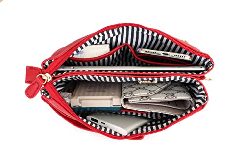Solene Women's Lightweight Multi Compartment Wristlet Clutch Wallet Crossbody Bag - color: Stone