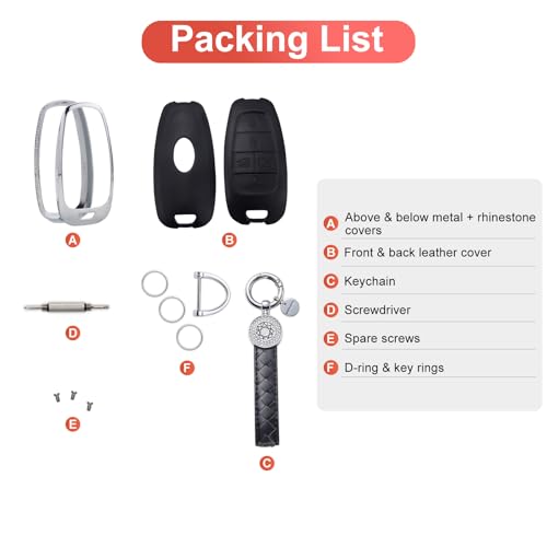 for Hyundai Key Fob Cover with Keychain, Black Genuine Leather Crystal Key Case Protection Shell Compatible with 2019 2020 2021 2022 Sonata Tucsonn, 5 Buttons - size: Fit for Hyunda C (5 buttons)