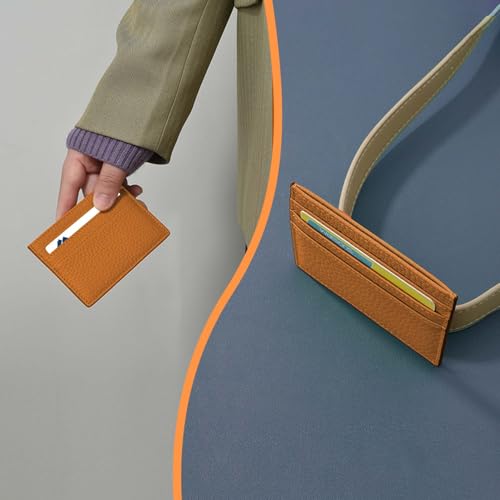 M-Plateau Super Slim Genuine Leather Credit Card Wallet - color: Brown