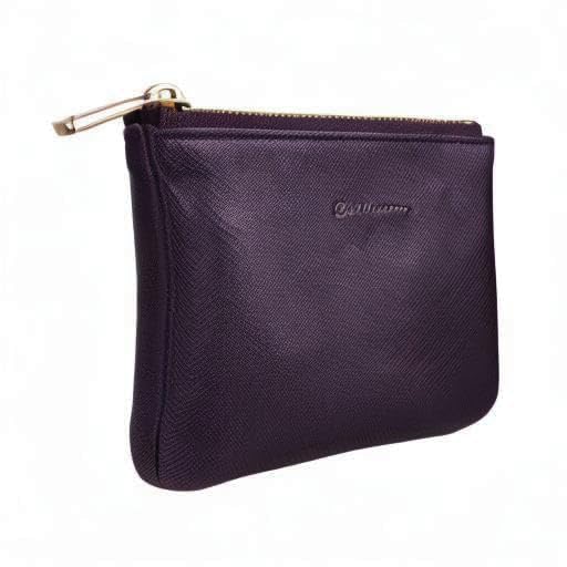 Chelmon Vegan Leather Coin Purse Pouch Change Purse With Zipper For Men Women - color: CH Steel Purple