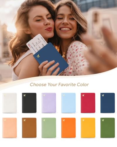 Passport Holder for Travel - RFID Blocking for Women & Men | PU Leather, Travel Essential, Stylish Accessary, Waterproof, Navy Blue - color: Navy Blue