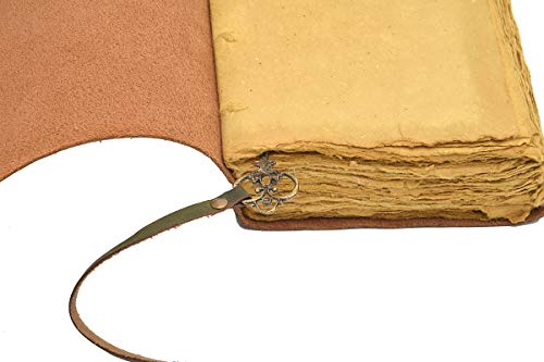 Leather Journal Writing Notebook - Antique Handmade Leather Bound journal with deckle edge paper For Men And Women Diary Large 7.5" X 5.5" Inches, Gift For Art Sketchbook, Travel Diary And Notebooks To Write In (7.5" X 5.5") (11.50" X 8.25") - size: 11.50