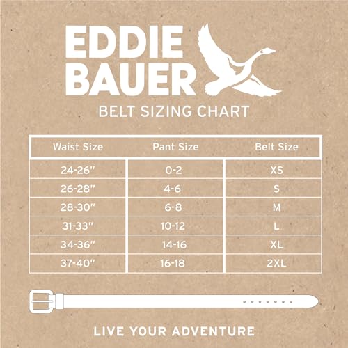 Eddie Bauer Women's Casual Leather Belts with Durable Metal Buckle - color: Center Bar Woven - Tan, size: XX-Large